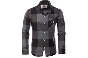 GILLSONZ DSF-73 Flanellhemden Kariertes Hemd Kinder Freizeit Student Hemd