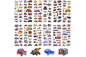 TIESOME 12 Gommettes Autocollantes, 3D Gomettes Autocollant Enfant Feuilles D'autocollants De Voitures Et De Camion pour Enfants Autocollants De Récompense pour Enseignant Décoration De Bricolage