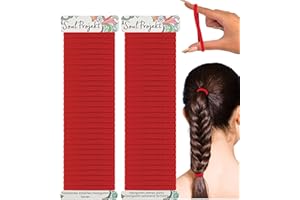 ‎SOUL PROJEKT Soul Projekt Haargummi Rote, Weihnachten Geschenke Frauen, Wichtelgeschenke, Dicke Haargummis 60 Stück 4mm, Kein Metall Haargummis Damen und Mädchen, Elastisch Hair tie für Zöpfe, Haarbänder