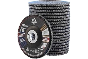 Merryland Fächerscheibe 125 Metall Edelstahl Stahl für Winkelschleifer, 125mm 60K T29 Lamellenscheibe Zirkonkorund Blau Schleifmopteller 20 Stück, Craft-Line FC1108314-20