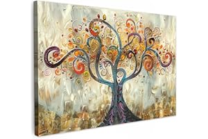 MuchoWow© Quadri Con Cornice 120x80 cm Decorazione Quadri Per Camera Da Letto Quadretti Da Parete Moderni Quadro Moderno Soggiorno GrandeArte - Albero della vita - Botanico - Astratto