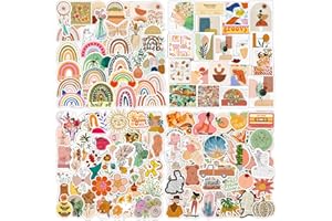 AIRNOGO Boho Stickers 200 Pcs Minimalism Aesthetic Sticker Pack, Stickers for Children Adults, Waterproof Vinyl Stickers for Laptop Scrapbook Journal Skateboard Suitcase Phone Macbook Guitar Mug etc
