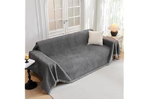 MYSKY HOME Sofa überzug, Kratzschutz für Sofa, Sofabezug 1/2/3/4 Sitzer, Couch überzug, Sofaschutz Katze, Sofaüberwurf Couchschutz für Haustiere Haare Kinder Hund Kratzer, 180 * 300cm, Dunkelgrau