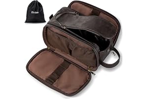 Elviros Trousse de Toilette pour Homme avec Grande Capacité, Trousse de Maquillage avec Imperméable PU