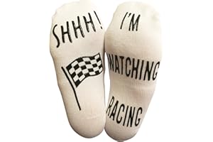 bring me socks 'Shhh I'm Watching Racing' Funny Novelty Socks For Those People That Love Racing (Ankle Lounge Socks), one size, RGSA1