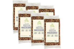 LCW Protein Knäckebrot mit 34% Protein | 200g (= 8 Scheiben) | Hoher Proteingehalt | zuckerarm | Lower Carb* | 79% weniger Kohlenhydrate* (6er Pack)