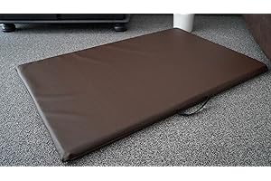 Hundebettenmanufaktur Hundematte Hundematratze Matte beidseitig Kunstleder Schaumstoff 3 cm (90 cm X 60 cm, braun)