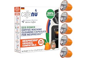 ‎CAFFENU Caffenu Nespresso Original kompatible Reinigungskapseln | Entfernt alte Kaffeeöle | Für besseren Kaffeegeschmack | 5 Stück