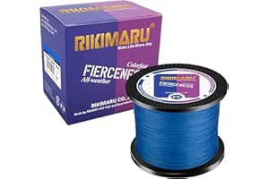RIKIMARU FIERCENESS - Filo da pesca intrecciato (grigio scuro, verde muschio, blu oceano, giallo fluo, multicolore, 274-914 m, 1,8-81,6 kg)