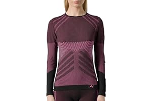 Risalti Maglia Termica Donna Manica Lunga Energy - Intimo Termico Traspirante a Compressione, Senza Cuciture ed Etichette per Sci, Trekking, Running, Ciclismo - Made in Italy