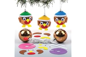 Baker Ross Kits de Boules de Noël Rouge-Gorge Que Les Enfants pourront fabriquer, décorer et Personnaliser - Activités créatives de Noël pour Enfant (Lot de 6)