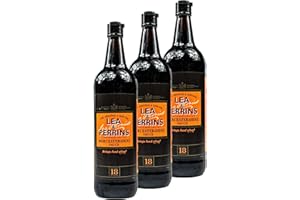 Lea & Perrins - Lot de 3 sauces Worcestershire originales dans une bouteille en verre de 568 ml (sauce assaisonnement) – Sauce Worcester traditionnelle anglaise Worcester