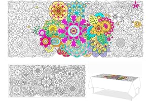 PHOGARY Mandala da Colorare per Bambini, Poster Gigante da Colorare per Compleanno, Creativo Foglio da Colorare in Carta Jumbo, Lavoretti Fai-da-te Regalo di Compleanno Arte del Doodle, 24" x 55"