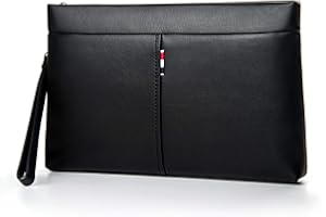 Balidiya Genuine Leather Clutch Bag for Men Handbag Wrist Bag Business Large Purse Envelope Bag