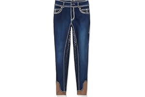HKM Pasadena Summer Denim Pantalones de equitación, Unisex Adulto