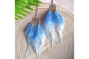 ELIONLESS Mini Dream Catcher, Small Handmade Dreamcatcher Wall Hanging Feather Decoration Home Decor Car Charms Accessories for Birthday Festival Craft Gift (Blue)