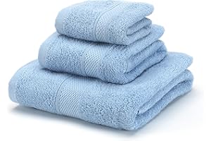 Boncasa - Juego de Toallas - 100% Algodón Peinado (no regenerado) - Calidad Ring Spun - Tacto Suave - 450 gr/m2 (Azul Claro, Set 3 Piezas)