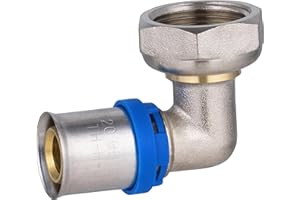 NT NOYON & THIEBAULT Raccord Multicouche à Sertir Multi profils TH-H-U coude diamètre Ø20 mm - à visser femelle écrou tournant 20x27 (3/4) - Norme NF 545 pour réseau d'eau potable et chauffage NOYON & THIEBAULT