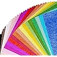 Simetufy Glitter Cardstock, 40 Sheets in 20 Colors, Premium Cardstock for Cricut, Crafts and DIY Projects, Sparkly Paper for Card Making, 250 GSM