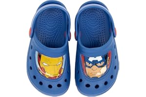 REQUETEGUAY URBAN RU Sabots Avengers pour plage ou piscine | Sabots Marvel Iron Man et Captain America | Sabots Avengers pour Enfants