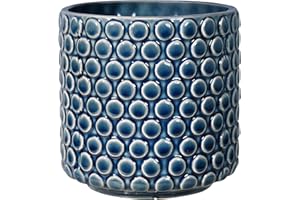 Bloomingville Ceramic Flower Pot Dot - colorful Planter, Pot for plants, sukkulents Size S (12,5 cm ø) Dia 5'' H 5'', Stoneware, petrol