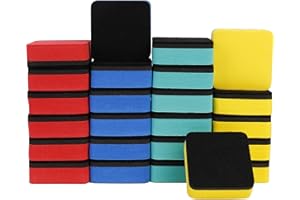 MAOXINTEK 24 x Magnetic Eraser Brush for Children Whiteboard Eraser, Sponge Cleaner for Dry Erase Pens and Markers – 5 x 5 x 2 cm Rubber Cleaner for School, Office