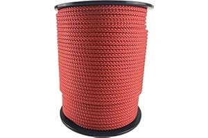 ROPESERVICES UK 8mm Red Polypropylene Braided Poly Rope Cord x 50 Metre Strong String