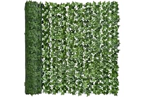 AKA Decorative Artificial Ivy Leaf Green Hedge Roll 3m x 1m Privacy Hedging Wall Landscaping Garden Fence UV Fade Protected, Green