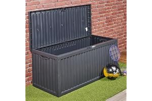 URBNLIVING Boîte de rangement d'extérieur en plastique avec couvercle 350 l