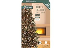 Premier Decorations 1000 Vintage Gold LED Treebrights with Multi Action Facility and Timer Function