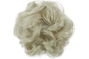 ‎CAISHA CAISHA Haarteil Haargummi Hochsteckfrisuren Brautfrisuren Voluminös Gelockt Unordentlich Dutt Kunstfaser DM15cm Hellblond G17A