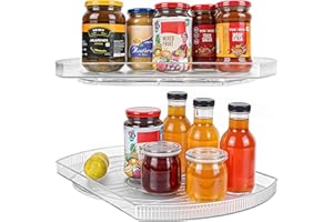 Winter Shore Supporto Girevole e Organizer Frigorifero - Salvaspazio Cucina Rettangolare Scorrevole e Rotante per Frigorifero, Armadietti, Dispensa, Piano di Lavoro della Cucina - 42 x 28 x 3,5 cm