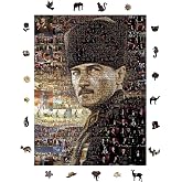 WePuzzleUp Ahşap Puzzle Yetişkin - &Ouml;l&uuml;ms&uuml;z ATAT&Uuml;RK - 450 Par&ccedil;a, 29 x 39 cm - Yapıştırıcı Folyo Dahil - Benzersiz Şekilli Par&ccedil;