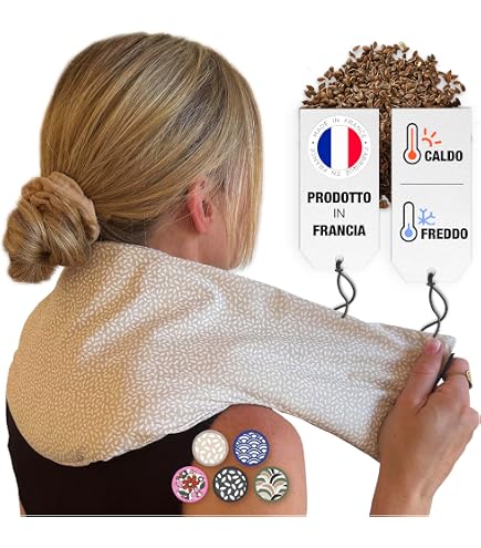 Cuscino Termico Noccioli Ciliegia XL - 50x20cm, Per Cervicale, Fodera Lavabile, Fatto A Mano Spagna - Foto 11