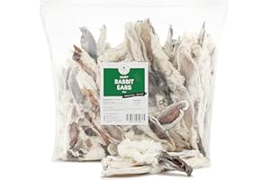 NATURAL TREATS BY PET TREATS WHOLESALE Natural Treats | Raw Healthy Whole Treats, Natural Dog Treat Chew | Large and Small Dogs - LOW FAT TASTY DENTAL CHEW (500g-6kg) (Furry Rabbit Ears, 500g)