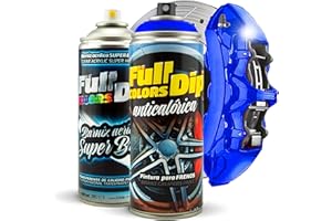 FULLCOLORS Kit di vernice spray super brillante per pinza freno, 400 ml (1 vernice spray + 1 vernice brillante spray), facile applicazione, finitura professionale (11 colori a scelta) (blu scuro)