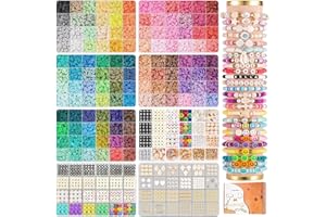 TULADUO 25000Pcs Clay Beads for Bracelet Making Kit for Teen Girls, 120 Colors Flat Preppy Beads for Friendship Bracelet Kit, 6mm Heishi Beads Jewelry Making Kit With Charms Crafts Gift for Girls Ages 8-12