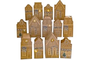 ‎PAPIERDRACHEN Papierdrachen Adventskalender 2025 - DIY Set mit 24 Häuschen aus Packpapier - Faltschachteln zum Basteln und Befüllen für Kinder & Erwachsene