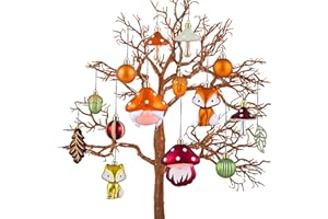 Valery Madelyn 24pcs Autumn Decorations, Halloween Tree baubles for Home Decor, Variaty Shatterproof Set with Gnomes for Harvest Halloween Christmas Holiday Party Gift