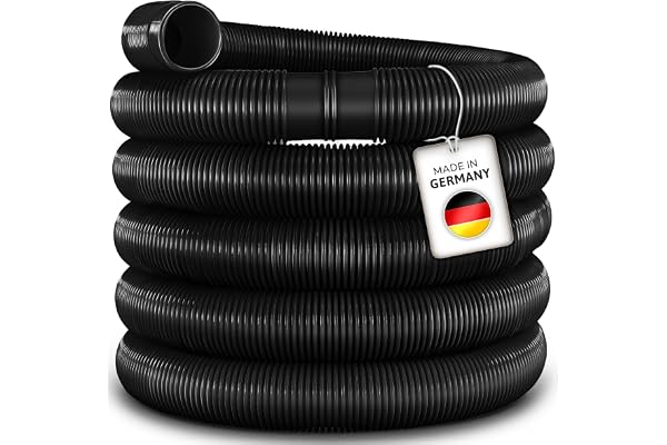 Tillvex Tuyau pour piscine et bassin, solaire, flexible, avec manchons, pour pompe et aspiration (noir, 15 m / 38 mm)