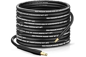 KiloSton 15M Stahl-Drahtgeflecht Hochdruckschlauch – Knickfest, 248Bar / 3600 PSI, Berstsicherer Ersatzschlauch für Karcher K2 K3 K4 K5 K6 K7 Serie, Ganzjahresnutzung