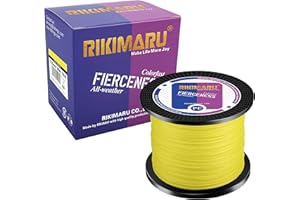RIKIMARU FIERCENESS - Filo da pesca intrecciato (grigio scuro, verde muschio, blu oceano, giallo fluo, multicolore, 274-914 m, 1,8-81,6 kg)