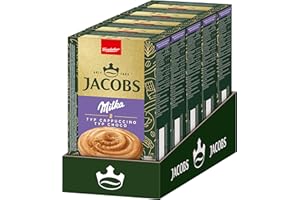 ‎JACOBS Jacobs Typ Cappuccino Choco Milka, Getränkepulver-Sticks mit löslichem Bohnenkaffee, Instant Kaffee, 6 x 8 Sticks, à 15,8 g