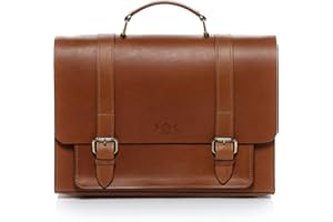 SID & VAIN Aktentasche BRISTOL aus Sattel-Leder I Business-Tasche groß für Herren 15 Zoll extra Laptop-Hülle I Arbeitstasche Laptoptasche handgefertigt