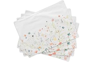 MAISON D' HERMINE Maison d'Hermine Colmar Set di 4 tovagliette in 100% cotone, per tavolo da pranzo, cucina, matrimonio, uso quotidiano, cene, primavera/estate (33cm x 48cm)