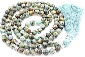GENERIC Fukugems Mala tibetana 108 perline collana donna uomo Mala pietra bracciale buddista meditazione collana