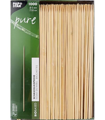 Sway-Oh Bambusspieße | 100 Stück, 22,9 Cm Länge | Ø 2 Mm | Ideal Für Fingerfood, Partys, Grillen | Obst, Gemüse, Käse, Fleisch