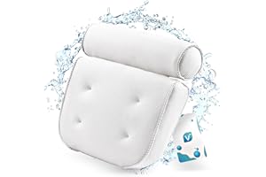 Bath Pillow Set Including Wall Hook & Carry Bag [Test Winner] - Head Support for Bathtub with Suction Cups - Neck Pillow - Spa Wellness Bath Accessories - Gift for Him & Him (36 x 34 x 8.5 cm)