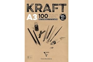 Clairefontaine bloc de papel Kraft), color marrón, blanco, 90 g