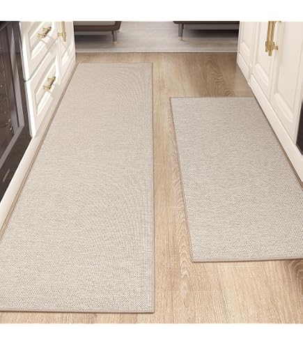 Tapis De Cuisine Antidérapant SIXHOME - Absorbant, Lavable Machine - 40x60cm (Beige)